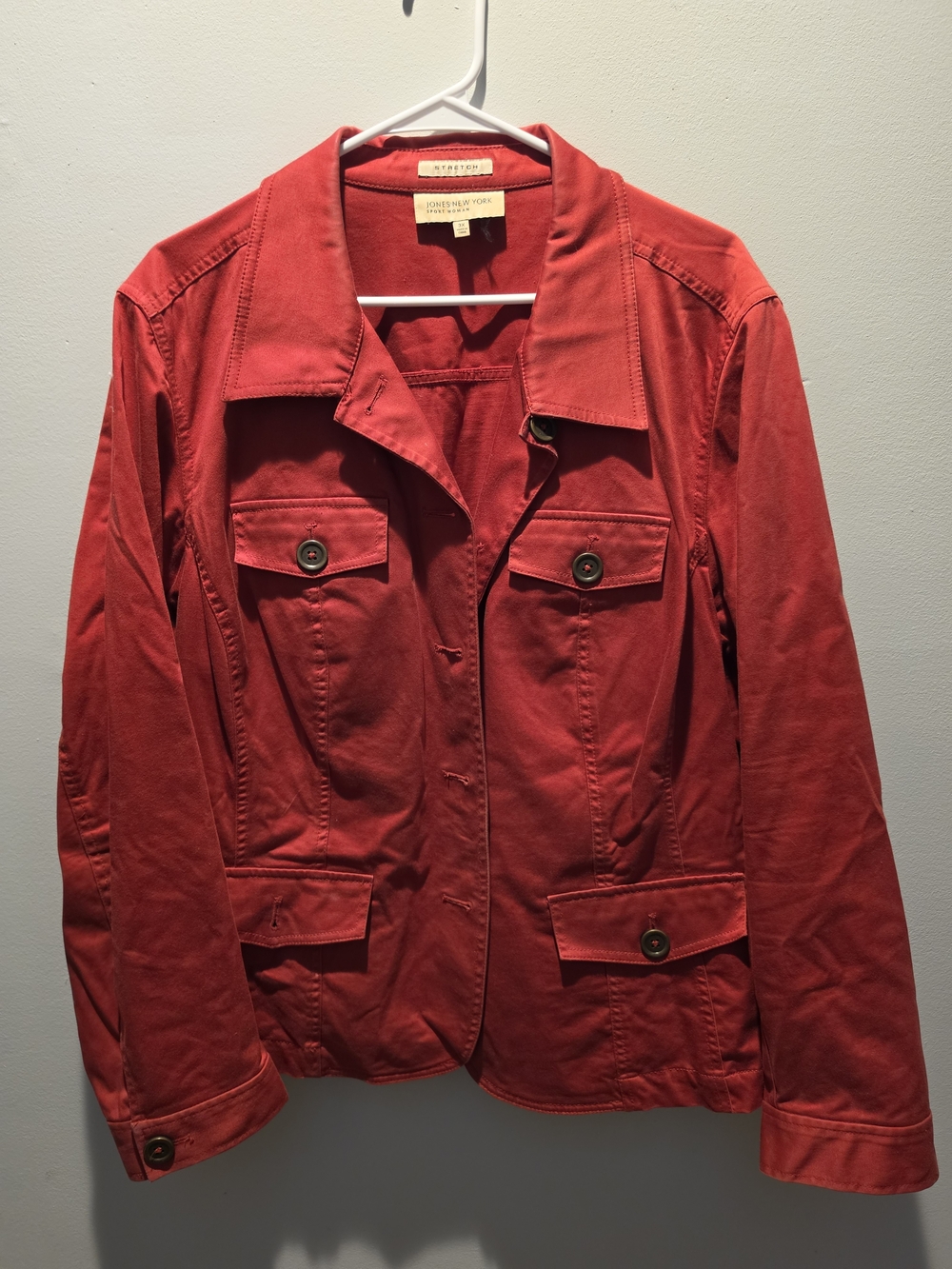 Jones New York Coral-Red Utility Jacket